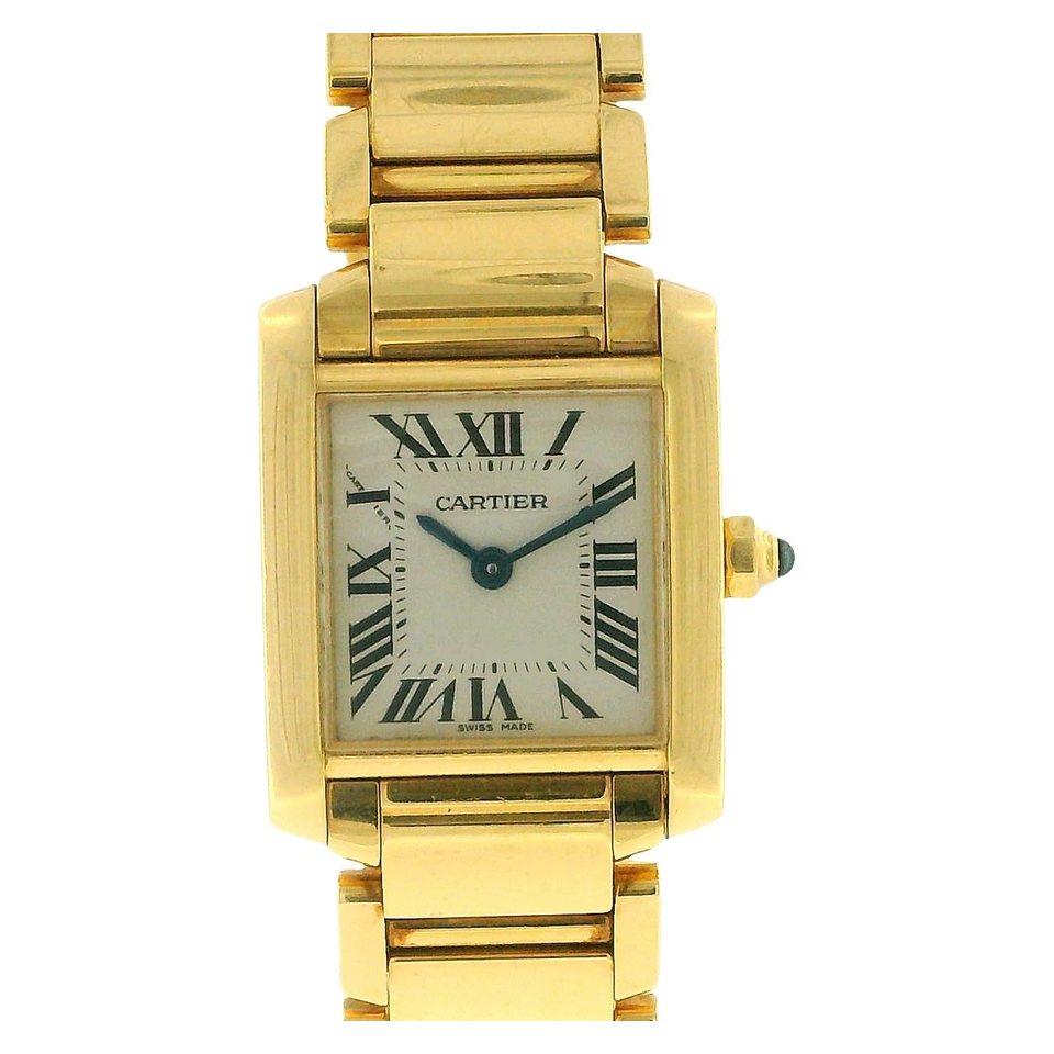 Cartier Tank Française small women’s watch in 18k yellow gold, ivory Roman dial, 18k gold bracelet — SEANIC Select